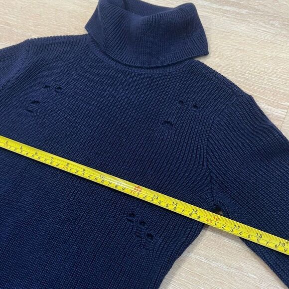 Lovers + Friends Keeney Distressed Sweater Dress in Navy Blue Women’s Small - Picture 9 of 16